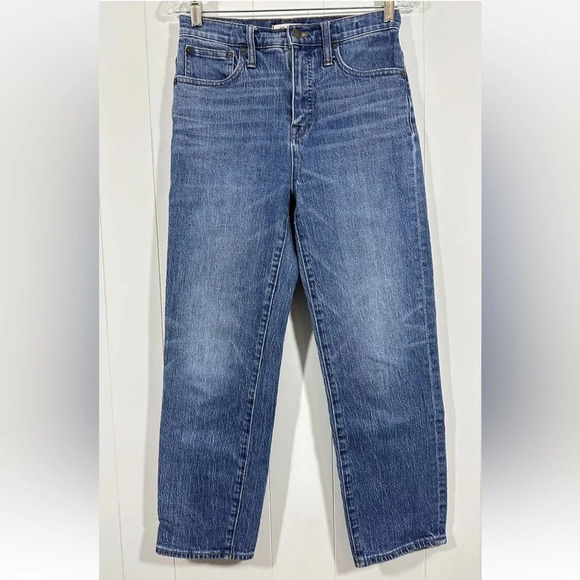 MADEWELL Womens Size 25 Medium Wash High Rise Classic Straight Leg Jeans - Picture 1 of 14